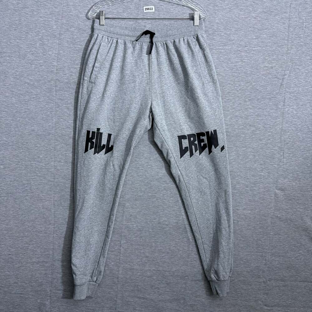 Kill Crew Men's Size Medium Gray Cotton Jogger Sweatpants